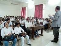 Prof. Naresh Muley conducting seminar on Personality Development Awareness Program in Government Engineering College Mechanical Department